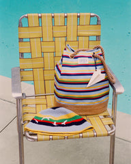 1989 Striped Bucket Bag