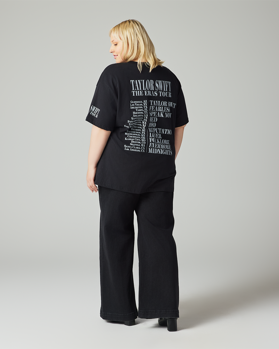 Taylor Swift | The Eras Tour Through LA Black T-Shirt