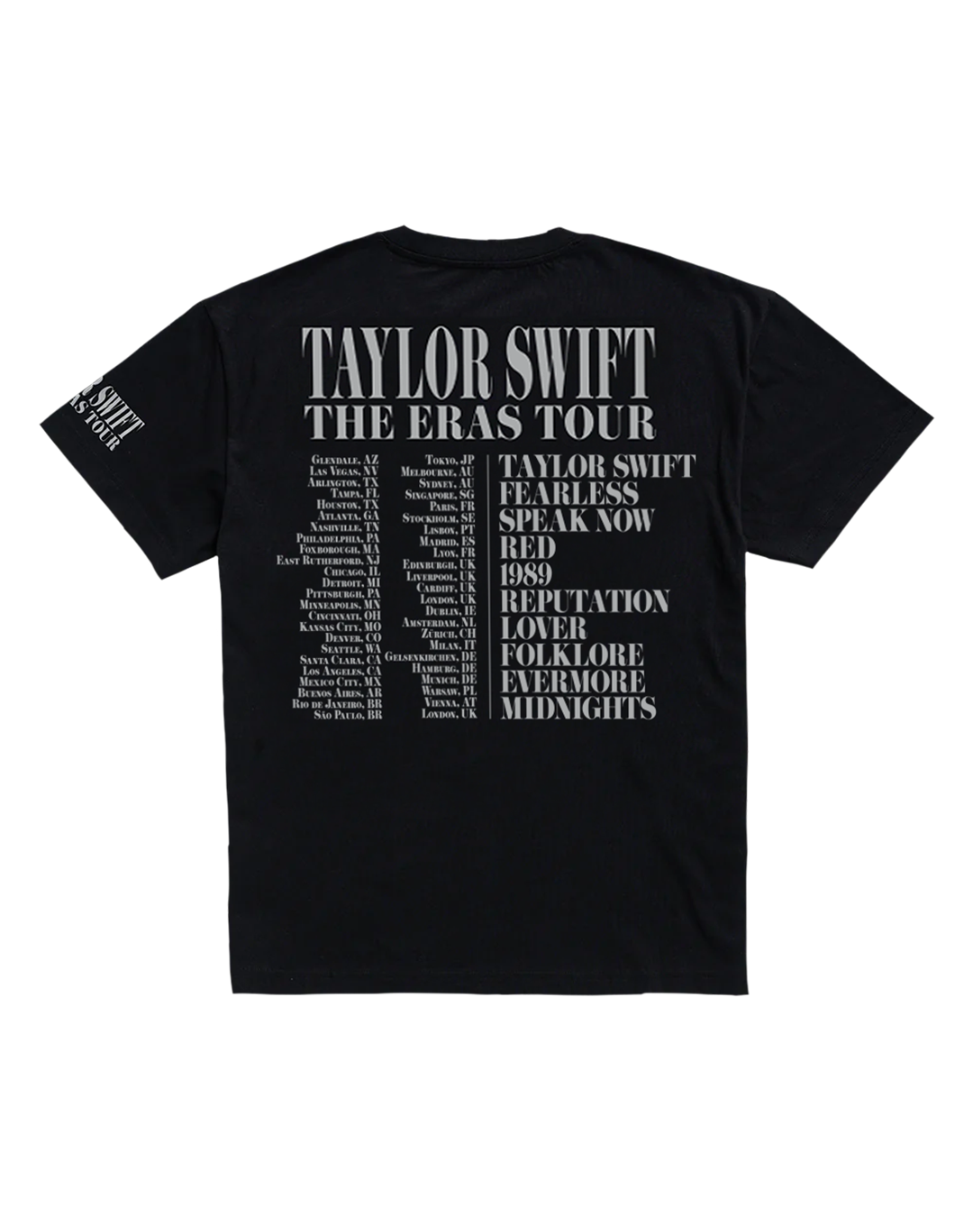 Taylor Swift | The Eras Tour Through London Black T-Shirt
