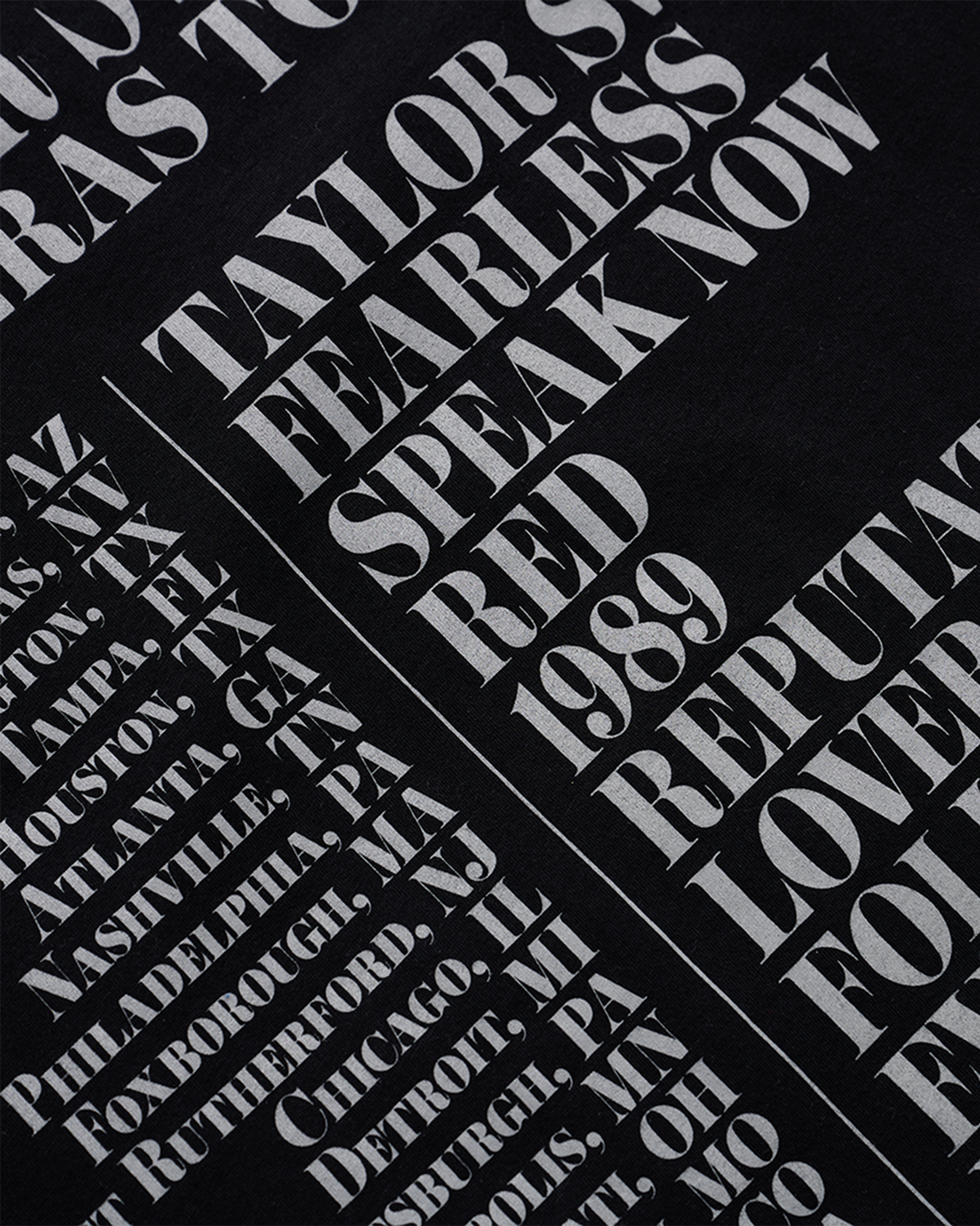 Taylor Swift | The Eras Tour Through LA Black T-Shirt